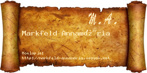 Markfeld Annamária névjegykártya